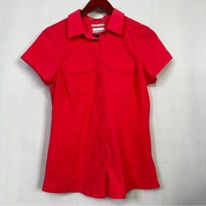 Columbia Omni-Shade Sun Protection Button Up Womens Pink Golf Athletic Shirt